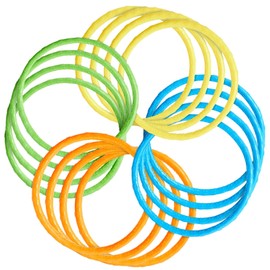 Blue Panda 12 Pack Pool Rings for Kids Diving - Under Water Swim Dive Rings - Multicolored Summer Sinking Pool Toys (6 in)