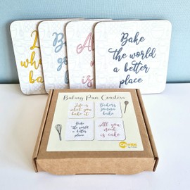 Crumbs by Collette Baking Pun Coasters - Boxed Gift Set of 4