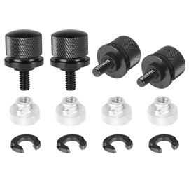 4 Pcs Seat Bolt Screw Nut Kit for Harley Rear Fender Seat Nut Kit Rear Mount Screw 1/4-20 Thread Compatible with Softail Touring Dyna (Black Style)