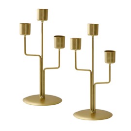 Candlestick Holders Taper Candle Holder,Set of 2 Metal Candle Holders,Decorative Candlestick Holder for Festive Table Decor, Wedding, Dinning, Party, Anniversary,Christmas Home Decor