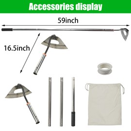 Hoe Garden Tool,All-Steel Hardened Hollow Hoe Heavy Duty Action Hoe with 55 Inch Adjustable Handle Scuffle Garden Hula Hoe with Rake for Backyard Weeding,Farm Planting (2 Pack Long Handle Hoe)