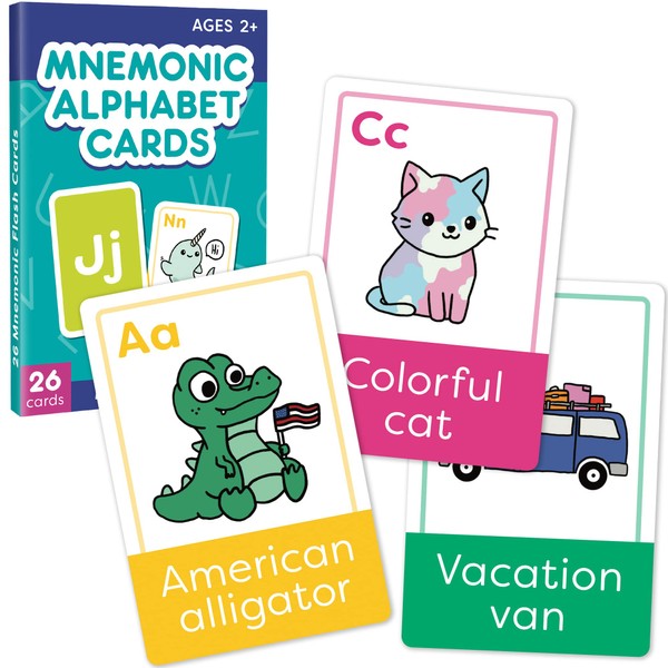 LotFancy ABC Flash Cards for Toddlers 2-4, Jumbo Size, 26