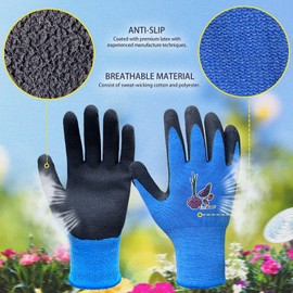 Evridwear Kids Gardening Gloves for Boys Girls Outdoor Yard Work,Planting, (XS (3-5yr), Blue, pack of 1