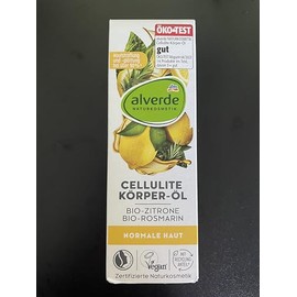 alverde Natural Cosmetics Body Oil Cellulite Organic Lemon, Organic Rosemary, 100 ml