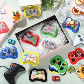 Supervitae 30 Pack Video Game Themed Candy Card with Clear Candy Box Chocolate Holder Cards for DIY Party Birthday Room Rewards Supplies (White, Yellow, Red, Green, Blue, Black)