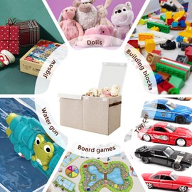 QIGEEKU Extra Large Storage Bins with Double-Open Lid, 86L Foldable Storage Bin Cube Organizer Basket with Handle, Clothes Blanket Box for Clothes Toys in the Dorm and Family (1pc)