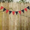 Uniwish Pre-Strung Black and Red Triangle Flag Banner Garland for