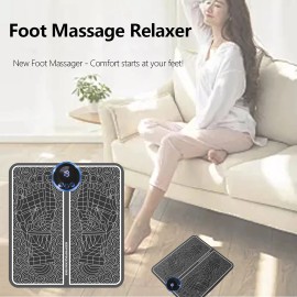 Smart Foldable Portable USB Foot Massager Pad-Circulating Therapy Mat for Home UseColor: Black, Size: M