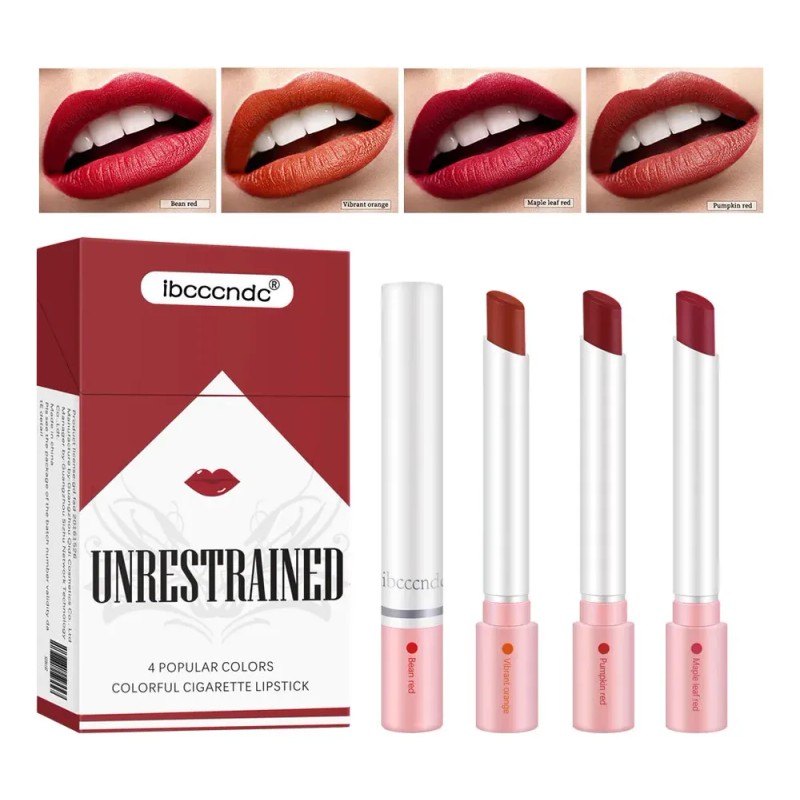 Set De Esmalte Labial Hidratante Mate De 4 Piezas