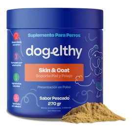 Dogelthy Skin and Coat Suplemento con Omega 3 Para Piel y Pelaje Perro 270g sabor Pescado
