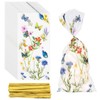 100pcs Wildflower Clear Favor Bags, Spring Floral Candy Treat Bags