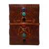 HG-LTHR 18 cm Star Stone 3D Emboss Leather Blank Book