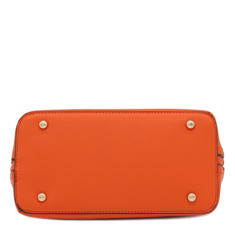 Zip-Around Classic Dome Satchel (Orange)