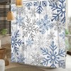 Canessioa Abstract Snowflake Shower Curtain Boho Blue and Grey Snowflakes