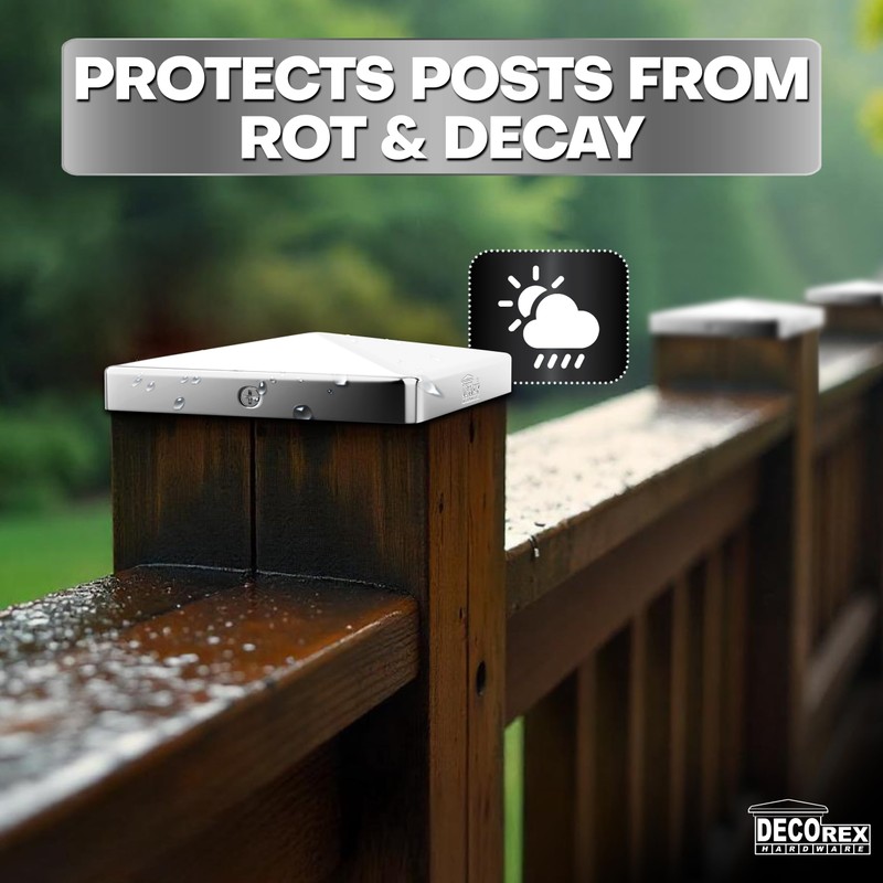 12 Pack - Stainless Steel Heavy Duty Post Caps 5.5