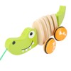 Toddler Child Crocodile Wooden Rope Toy Walk A Long Pull