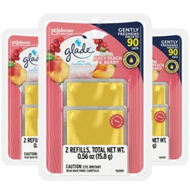 Glade Gel Air Freshener, 2 Count Refills, Juicy Peach & Berry, 0.56 oz (3 Pack)