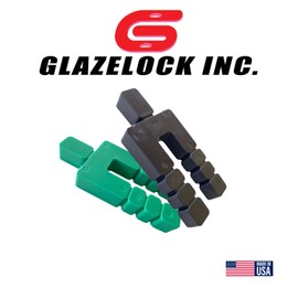 Glazelock MS01 1/32" Thick Shim 4 3/16" L x 1 7/8" W with 5/8" Slot Mini Snap-Off Stackable Square Horseshoe Plastic Flat Shims Green 1/2" Stack 125stacks/2000pc/box (2000, 1/32 inch)