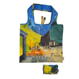 Fridolin Bag: Van Gogh, Café de Nuit - "I was a bottle" recycled, bag in bag, W/H: approx. 45.5 × 68.5 cm (open); W/H: approx. 15.5 × 9.5 cm (closed in small bag), Colourful