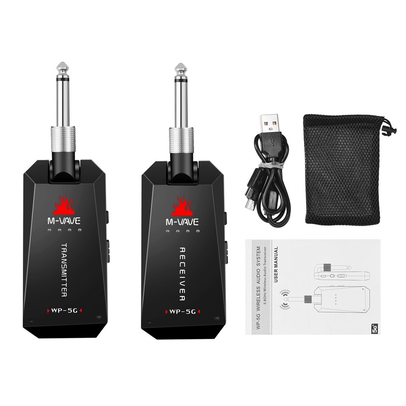 M-VAVE WP-5G Wireless 5.8G Guitar System Rechargeable Audio Transmitter and