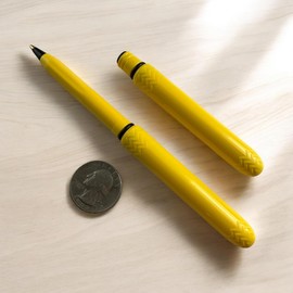 The USA Made Pocket Pen – 8 Pack – compact, affordable, lightweight, EDC black ink ballpoint pen – waterproof and floats – carries small, writes big (Kanary Yellow)