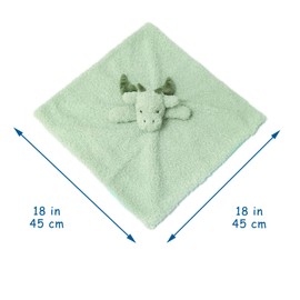 Doindute Baby Green Dragon Soft Stuffed Animal Security Blanket, Plush Dinosaur Character Lovey Blanket, Baby Shower/Nursery Gift, Newborn Infant Toddler Snuggle Blankie for Boys Girls, 18 Inches
