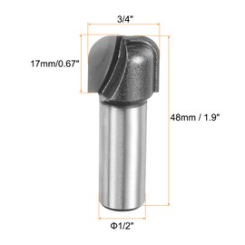 HARFINGTON Bowl and Tray Bit 3/4" Cutting Diameter 1/2" Shank 1/4" Radius Carbide Tipped Carving CNC Router Bits for Woodworking Milling