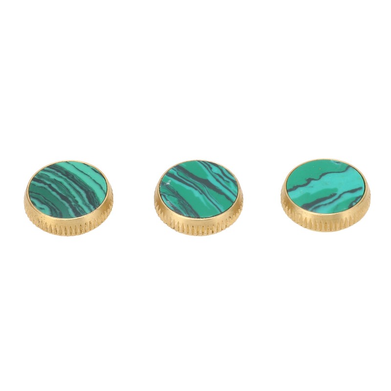 3 Pcs Trumpet Valve Cap Embedded Green Standard Metal Finger