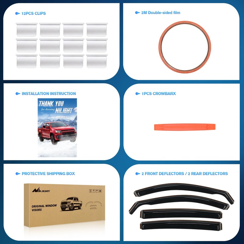 Nilight Vent Window Visors for Altima 2019 2020 2021 2022