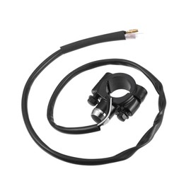 REPAIROCK 7/8" Motorcycle Handlebar Control Horn Start Switch Button with Connectors Aluminum Alloy Black Auto Replacement Parts