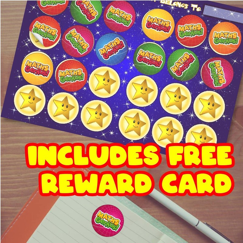 144 Maths Genius - 30mm - Glossy Reward Stickers for