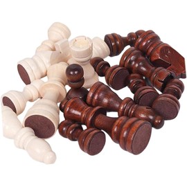 32Pcs Wooden International Chess Pieces with No Board, Portable International Chess Pieces Tournament Chess Pieces Entertainment Board Game Set