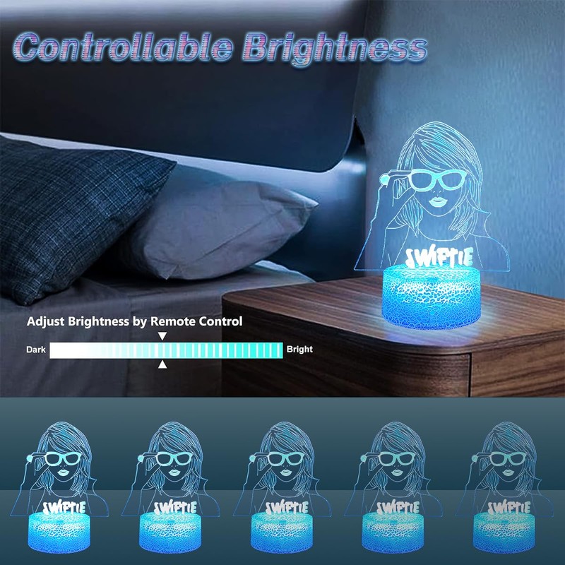 Deluisho 3D Night Light, Songstress 3D Lamp Illusion LED, 3D