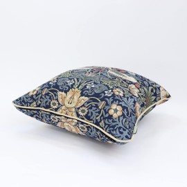 Kawashima Textile Celcom Morris Design Studio LL1710 Strawberry Thief Cushion Cover Blue 17.7 x 17.7 inches (45 x 45 cm)