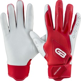 Grip Boost Loaded Baseball Batting Gloves with Boost Plus Leather - Adult and Youth Sizes (Red, Small)