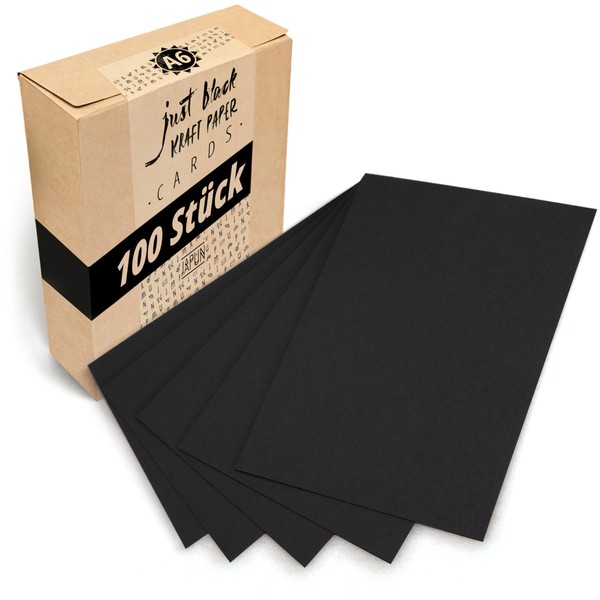 Japun - Black blank postcards, paper card set (100 pieces)