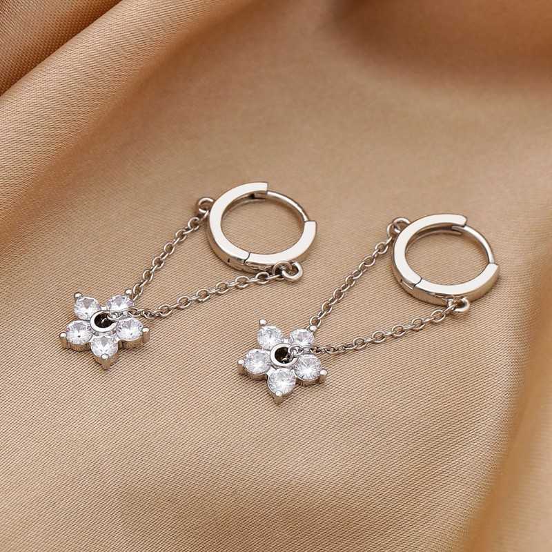 Liaya Chain Earrings for Women Teen Girls, 14K Gold Small