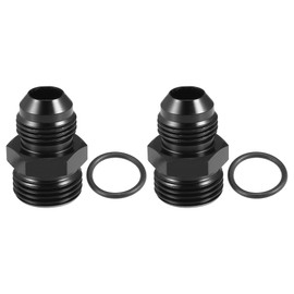 ACROPIX Universal AN10 to AN8 Fuel Rail Adapter Connector Fitting with O Rings Black - Pack of 4