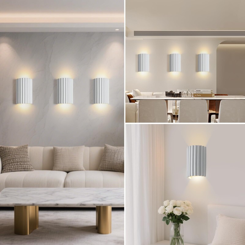 ZEROUNO White Resin Modern LED Wall sconces Wall Lighting Set