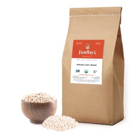 Bulk Navy Beans Organically Grown in Michigan, USDA Organic Certified, Non-GMO, Farmer Direct, Gluten Free, Vegan, Dry 25 Lbs Total // Findlay's Organics