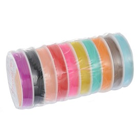 Housweety 10Rolls Mixed Stretch Nylon Elastic Cord 0.8mm(10M Per Roll)