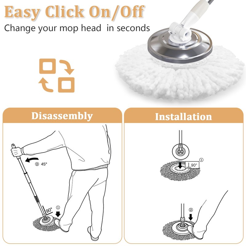 NICEMOVIC 5 Pack Spin Mop Replacement Head for 360° Spin