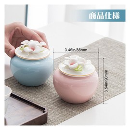 Mini Urn Urn Compact Small Memorial Urn for Hand Cremation Buddhist Tools Mini Size Urn Pet Bone Friendly Natural Material Cap (Pink 1)