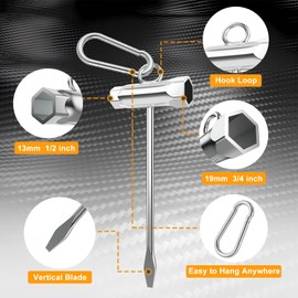 FLEXI RODS Chainsaw Wrench, 2 Pack Chainsaw Scrench 13 by 19 mm with Hook, Chainsaw Tool Replacement Combination Screwdriver and Wrench T Wrench Spanner Tool