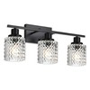 MELUCEE 3 Lights Modern Bathroom Light Fixtures Black Vanity Lights