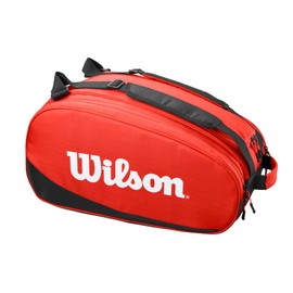 WILSON Tour Padel Bag - Holds up to 6 Paddles, Red/Black