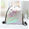 SHOWERORO Sequin Sackpack Drawstring Backpack Women Tote Bag Polyester Storage
