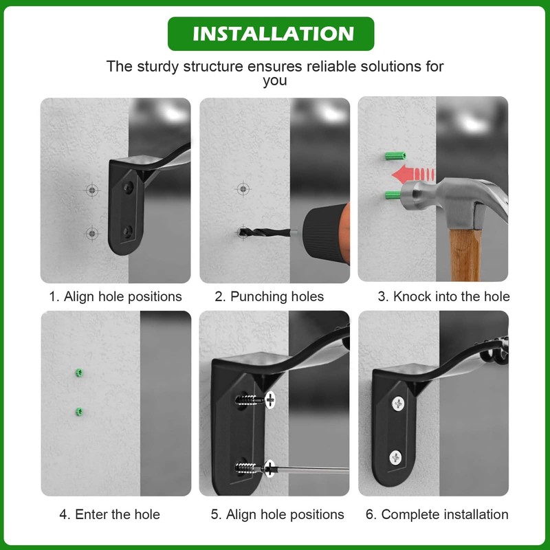 Funtery Pack of 3 Helmet Wall Mount for Motorcycle Helmet