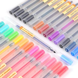 HANKU Colored Gel Pens, 0.5mm Fine Point Pen, 28 Pack Colored Pens, Smooth Writing No Bleed Bible Pens Japanese Style Fine Tip Pens for Journaling Coloring Office School Supplies