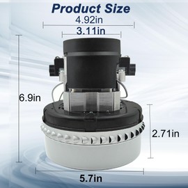 116336-01 116336-00 120V Vacuum Cleaner Motor, 2 Stage Vacuum Blower Motors, 5.7 Inch, Includes Gasket 566 Replacement Vacuum Motor Parts 56207802, 44903A, 56207802, 380001, 296439,CAV26,14800